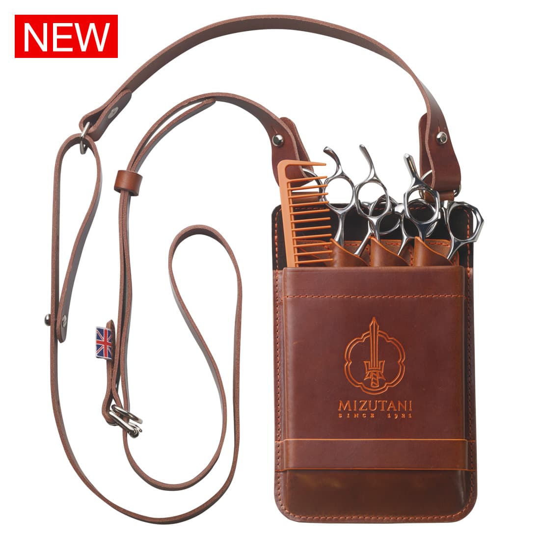 4 Slot Full Leather Scissor Case